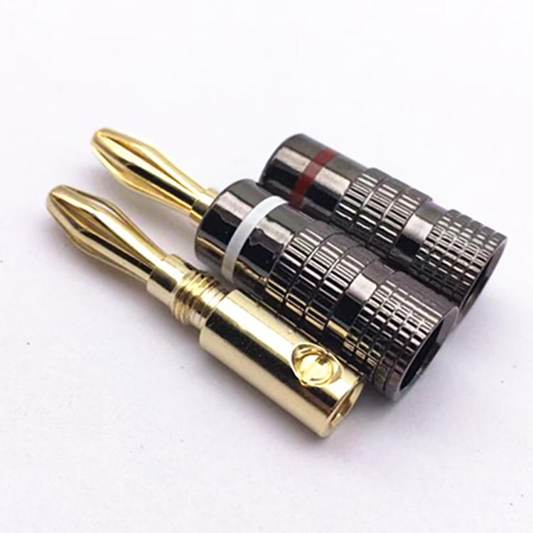 Copper-Plated 4mm Solderless Banana Plug Audio Cable Connector - Gun Color, No Logo