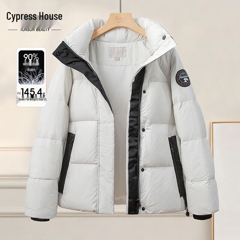 

Women s Contrast Hooded Loose Down Jacket M