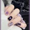 Style Your Express Black Purple Checkerboard Nail Stickers For Trendy And Edgy Nails