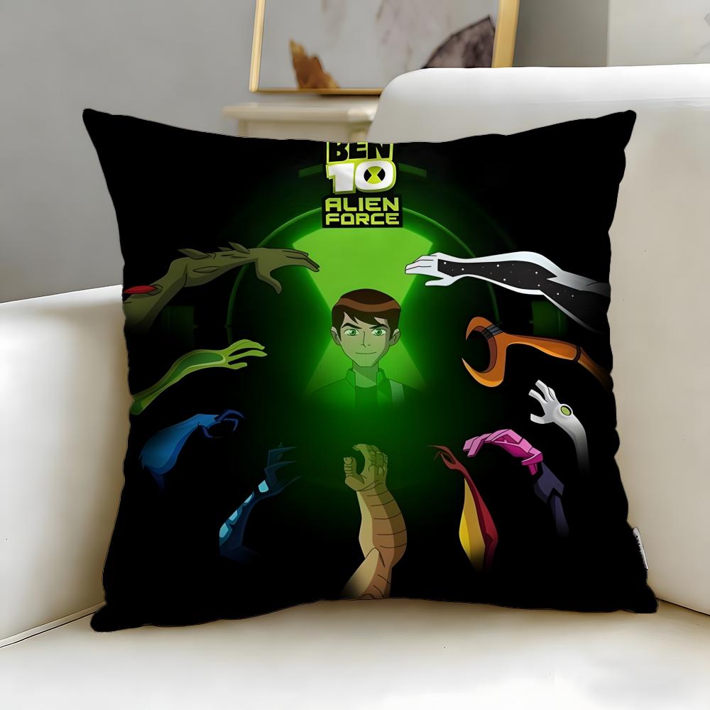 Classic Cartoon Ben 10 Ultimate Alien Cushion Cover Soft & Easy-Wash Pillow Case – Versatile for Couch, Bed, Travel and Office