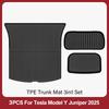 For Tesla New Model Y 2025 Juniper 2025 Front Rear Trunk Frunk Trunk Mat TPE Carpet Waterproof Weather-resistant Pads Layer Mats