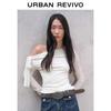 UR Women's Off-Shoulder Bandage Long-Sleeve Slim T-Shirt