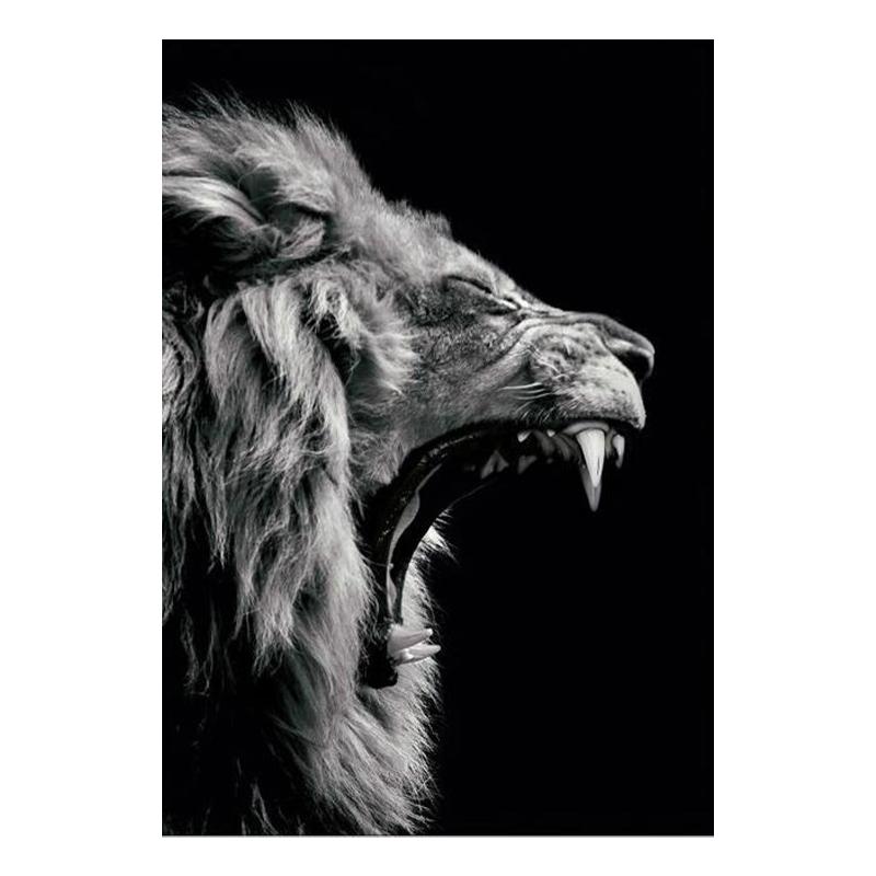 Schwarz-weiße Tiere Kunst Löwe Leinwand Malerei Moderne Poster und Drucke Wandbilder für Wohnzimmer Home Cuadros Dekor