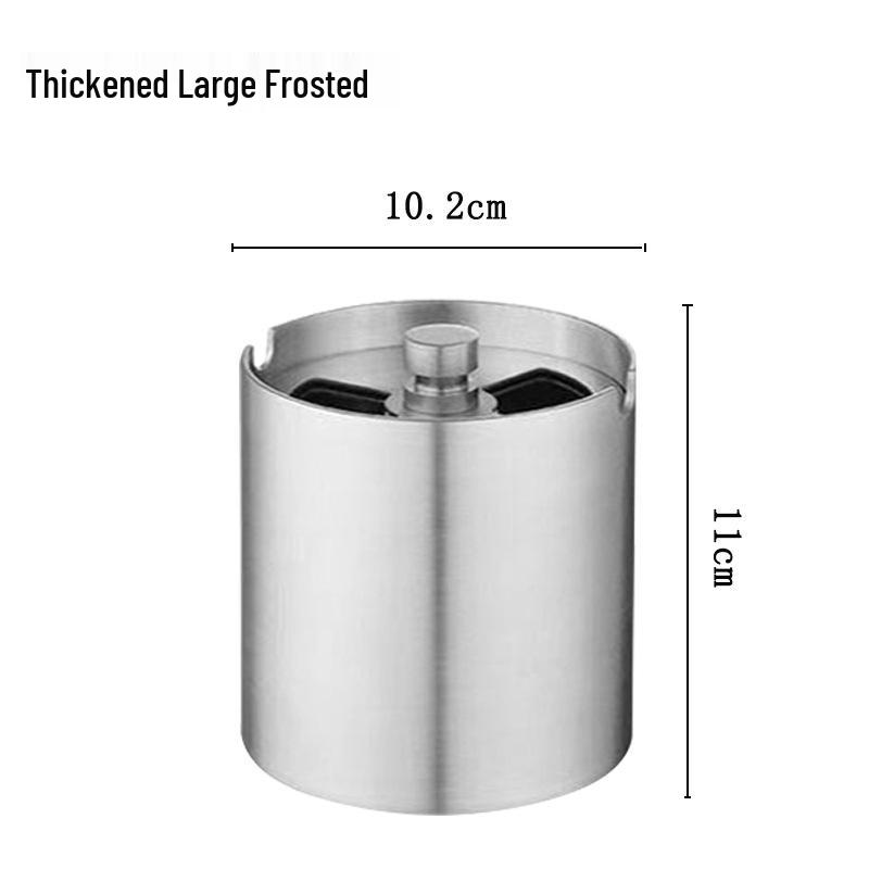 Seiko Stainless Steel Ashtray with Lid - Creative, Thickened Design for Home, Car, or Cafe Use