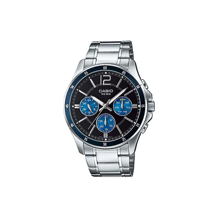 

Casio Standard Series Enticer Business Minimalist Unicorn Steel Band Waterproof Quartz Movement Stainless Steel Watch Men watches Blue MTP-1374D-2A Random Watch Box