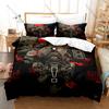 Cool Metal Gear Solid Solid Snake Duvet Cover + 2 Pillowcases Camo Solid Snake Tactical Graphic 3Pcs Zipper Quilt Cover Retro St