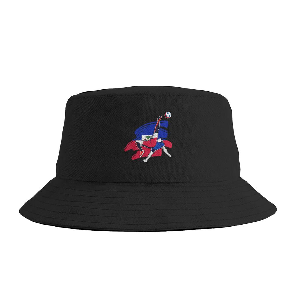 Proud Haiti Soccer Fans Bucket Hat Outdoor FisherUnisex Caps For Unisex Casual Fishing Sun Hats Soft Fold Graphic Cap