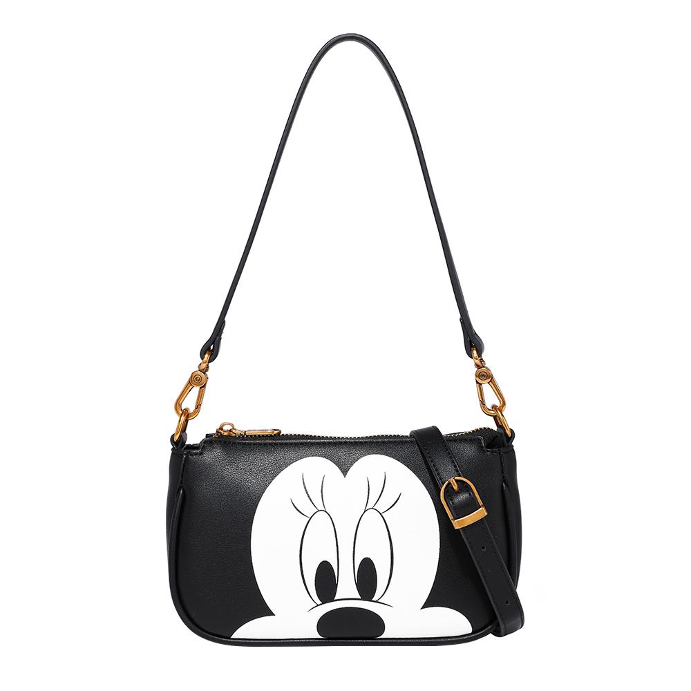 

Новая серия Disney Mickey ПВХ с полиэстеровой наплечной сумкой Обычная женская Ночной черный/Кофе/Кофе с молоком BMK-71671B 21*6*13CM