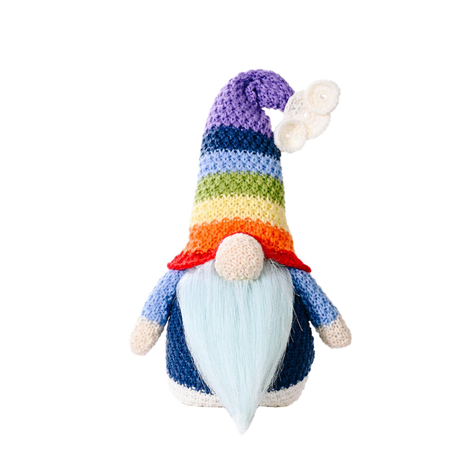 

Ручной вязки плюшевый Радужный Гном для праздничного подарка и красочного украшения