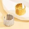 Stylish Geometric Irregular Stainless Steel Finger Ring - Artful Drum Shape Design