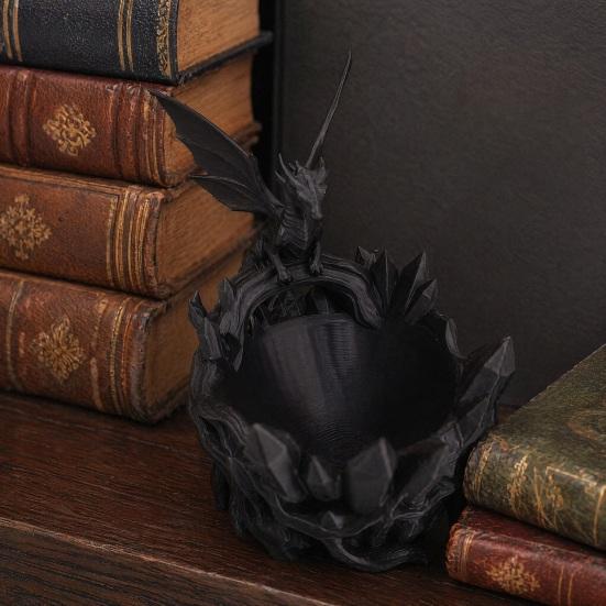 Yousheng Dragon Storage Bowl, 3D Printed Decorative Key Jewelry Holder for Entryway Desktop Dressing Table, Unique Fantasy Home Decor Gift