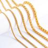 Stainless Steel Link Wheat Chain Long Necklace for Men Women Jewelry Accessories Gold Color Plated Choker on the Neck Collar DIY