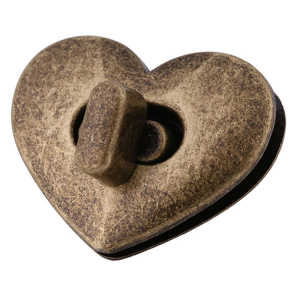 5sets Heart Shaped Metal Clasp Turn Lock Lock HardwareHandbag Bag Accessory (Silver)