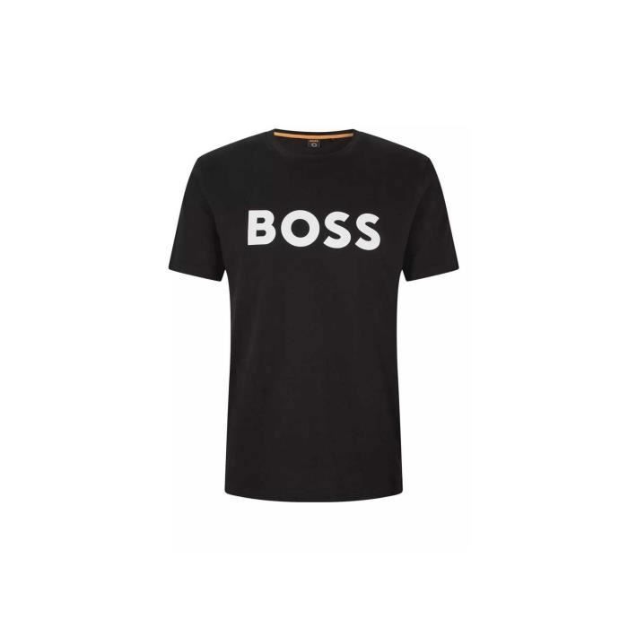 Tee shirt manches courtes col rond gros logo THINKING Noir