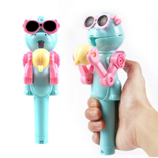 Dinosaurier-Lutscherhalter, lustiges Cartoon-Süßigkeitenaufbewahrungsspielzeug aus Kunststoff, kinderfreundliche Neuheit