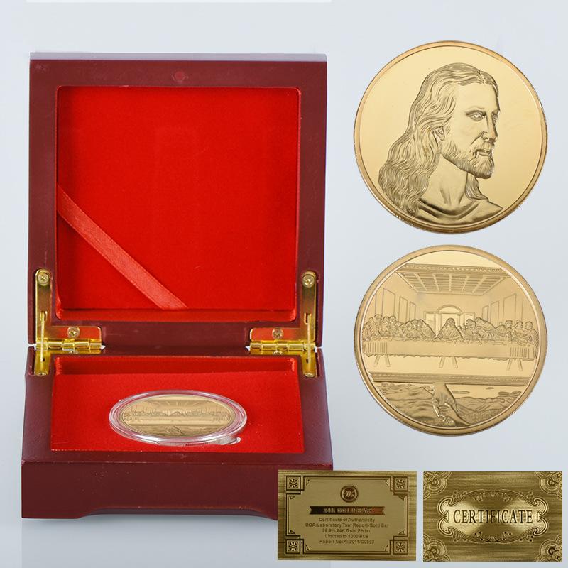 Abendmahl Gedenkabzeichen Metallabzeichen Umrandung Gedenk-Sammlermünze Jubiläumsfeier Geschenk des Unternehmens