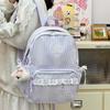 Schultasche Koreanisch Lässig Gestreifte Schultasche Rucksack für weibliche Schüler Große Kapazität Klassenfahrt Pendler Reise Rucksack Rucksack