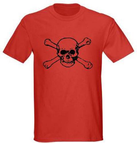 Skull and Bones 2 Pirate Adult Graphic Tee T-shirt Size S - 5XL Red S разноцветный