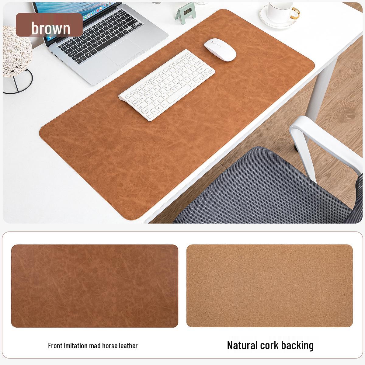 

Light Luxury Crazy Horse Leather Desk Pad: Large, Waterproof, Stain-Resistant Mouse and Keyboard Pad, Coffee Table Protector. 21cm*25.5cm [No Strap]