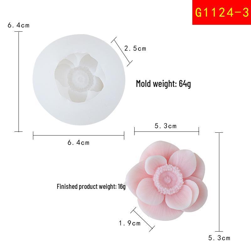 Peony Rose Silicone Candle Mold for Easy Demolding