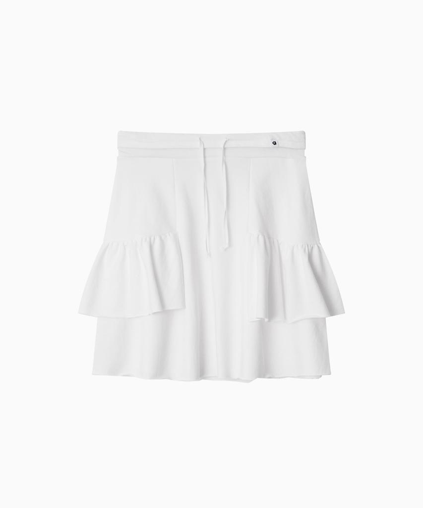Ohesio Shirring Midi Banding Skirt, White