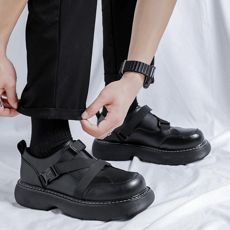 Fashion 2025 Mens Leather Shoes Fashion Thick Soled Comfortable Business Casual Men's Shoes Luxury Designers Mens Black Dress Shoes