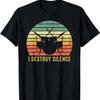 Vintage Drummer Destroy Silence Funny Percussion Drums T-Shirt