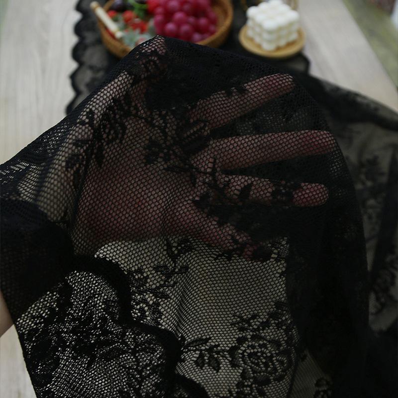 Black Lace Table Flag American Retro Decorative Coffee Table Long Dining Table Mat Table Flag