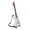 24cm White Micro Electric Guitar Model Wooden Guitar Decor with Bracket and Storage Box Home Decor