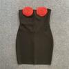 New love bandage dress tube top slim temperament tight women's niche evening dress