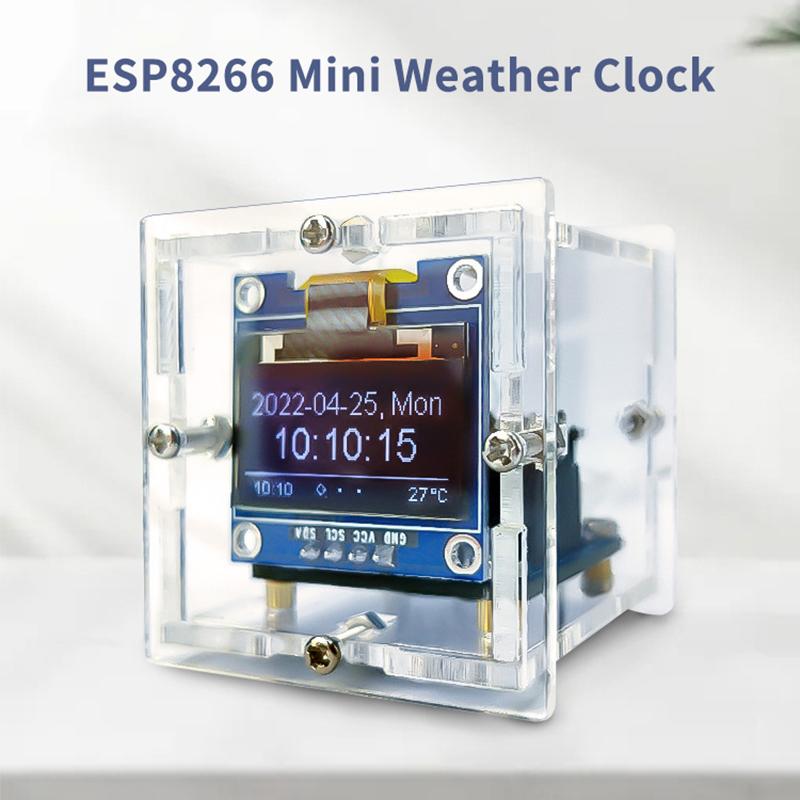 Esp8266 Mini Weather Clock Wifi Digital Clock Diy Soldering Kit Electronic Multifunctional Weather Station