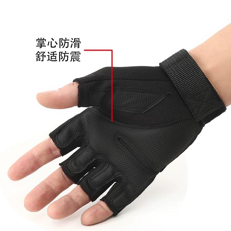 Gym Sport Breathable Fingerless Gloves Men Outdoor Tactical Techwear Style Anti-slip Bicycle Motorcycle Gloves Black Blue Red