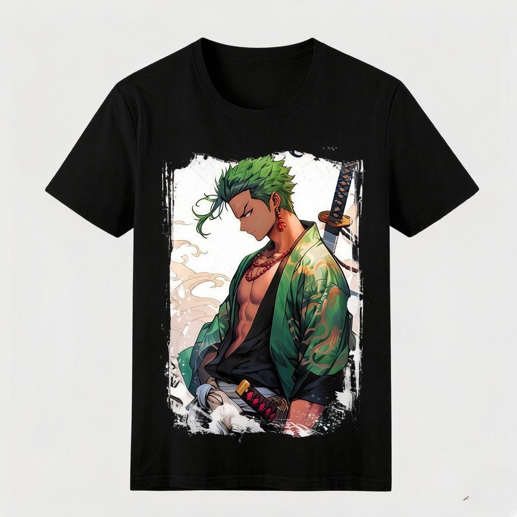 One Piece Printed T-shirt Bounty Hunter Zoro Casual Comfortable and High-quality Cotton Parent-child Wear
