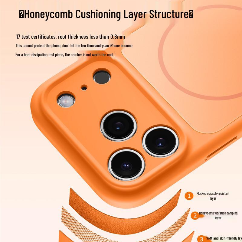 iPhone 17 Pro Max Liquid Silicone Magnetic Color-blocking Thin Protective Case