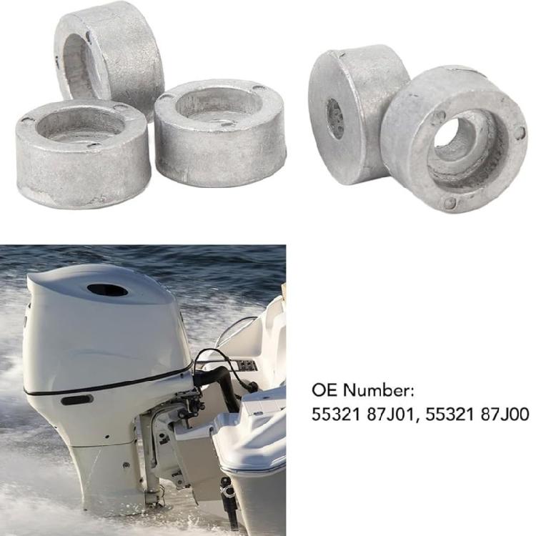 5 Pack Heavy Duty Cylindrical Zinc Anode For Marine Outboard Motor 4T 9.9L 300HP Anti Corrosion 55321-87J01 55321-87J00