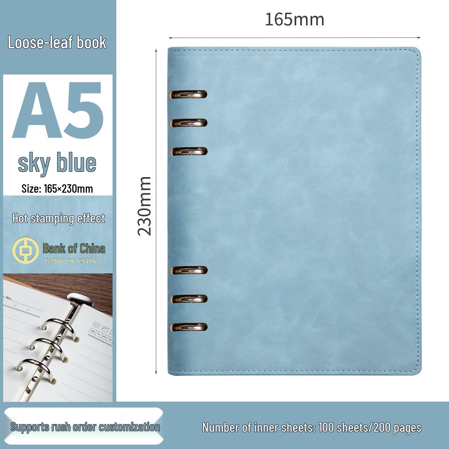 Premium A5 Loose-leaf Notebook: Custom High-Appearance Business Diary, Thickened National Trend, Detachable.