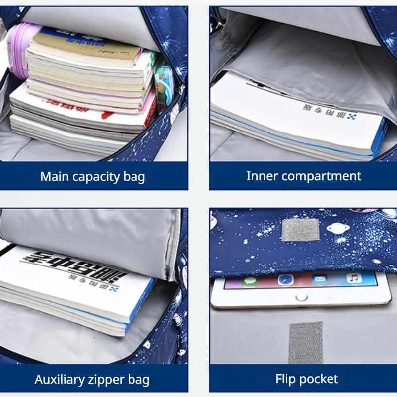 Nylon Waterproof Schoolbags for Girls Elementary School Students Grade 1 3 6 Cute Light Casual Backpack Spine Protaction Book Bag