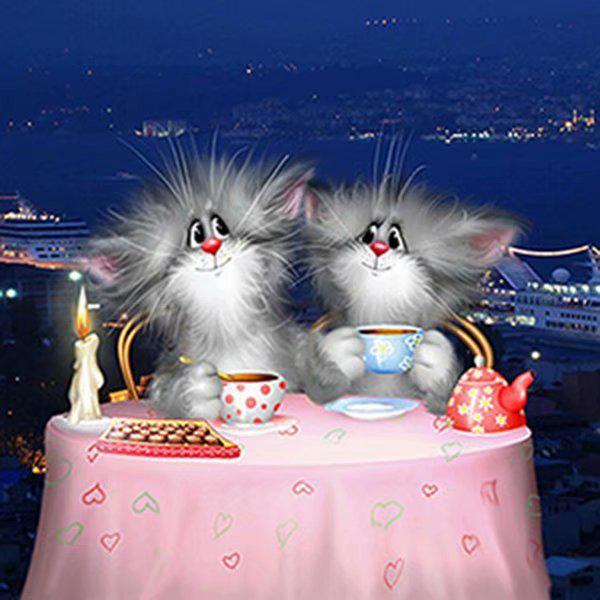 DIY 5D complet rotund stras pisica desene animate picturi broderie cu diamante cu punct de cruce Home Decor