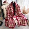 New Women Two-Sided Print Scarf Imitation Cashmere Soft Warm Pashmina Shawl Winter Coldproof Windproof Blanket Scarf