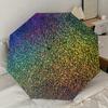 1 Stück Glitzer-Kreismuster-Schirmdesign, Automatisches Öffnungs- und Schließsystem, Hochwertiger Reiseschirm, Leicht und Tragbar