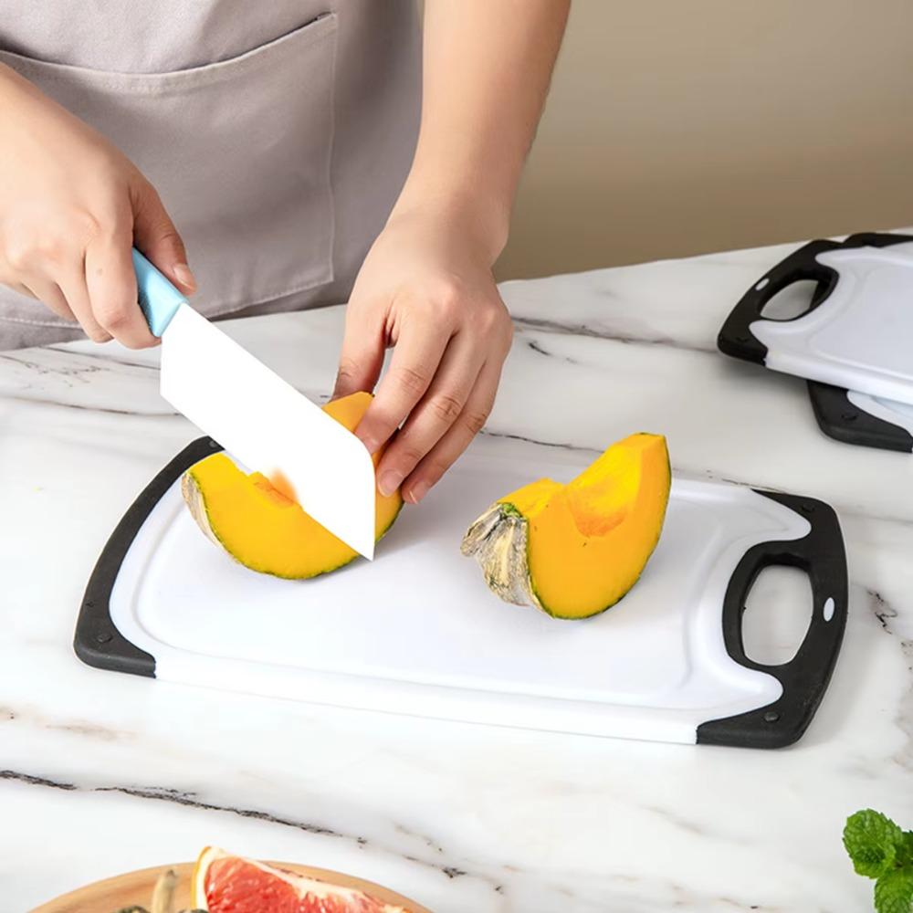 3Pcs Plastic Chopping Board Double-Sided Chopping Block Baby Food Cutting Board Set Vegetable