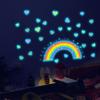 Glow-In-The-Dark Rainbow Heart Toilet Stickers Self-Adhesive Removable Pvc Bedroom Bathroom Wall Decor Car Decals