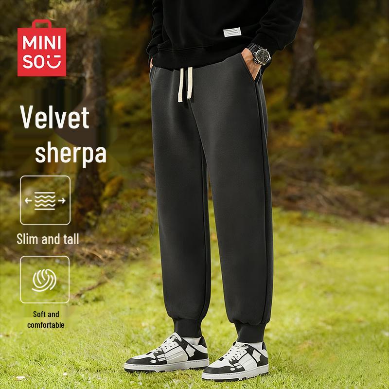 MINISO Мужские флисовые спортивные штаны с манжетами L