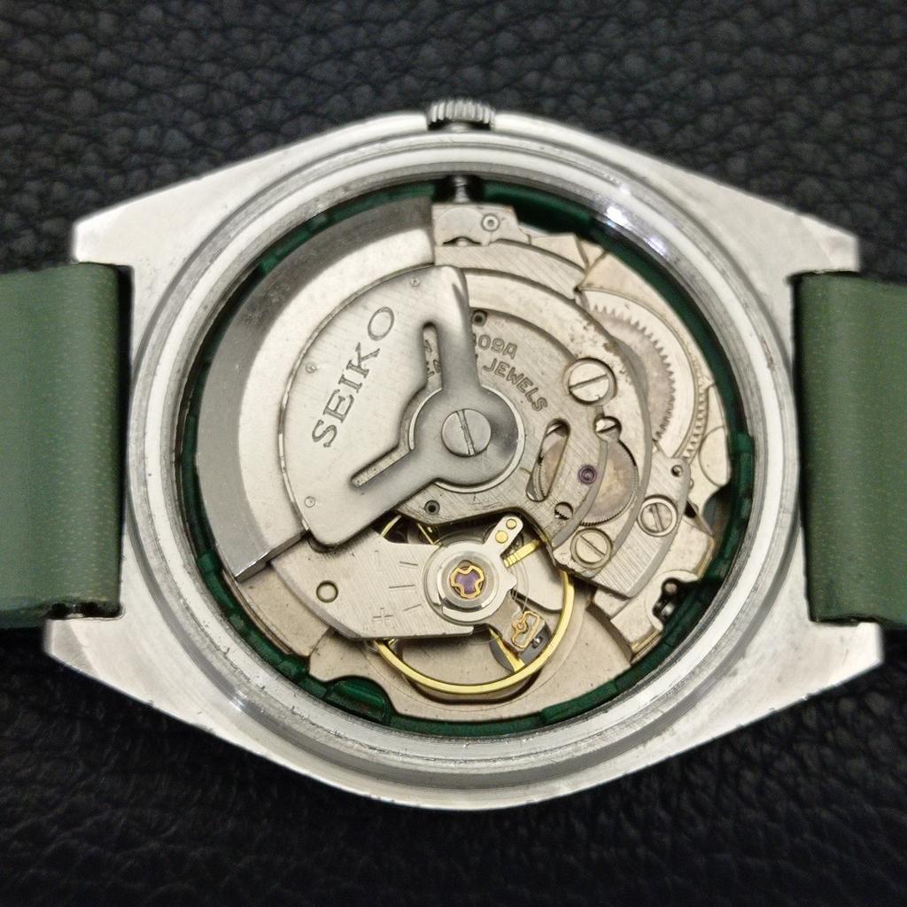 VINTAGE SEIKO AUTOMATIC JAPAN 6309A MENS GREEN COLOR DIAL WATCH a701301-5 R206a-a701301