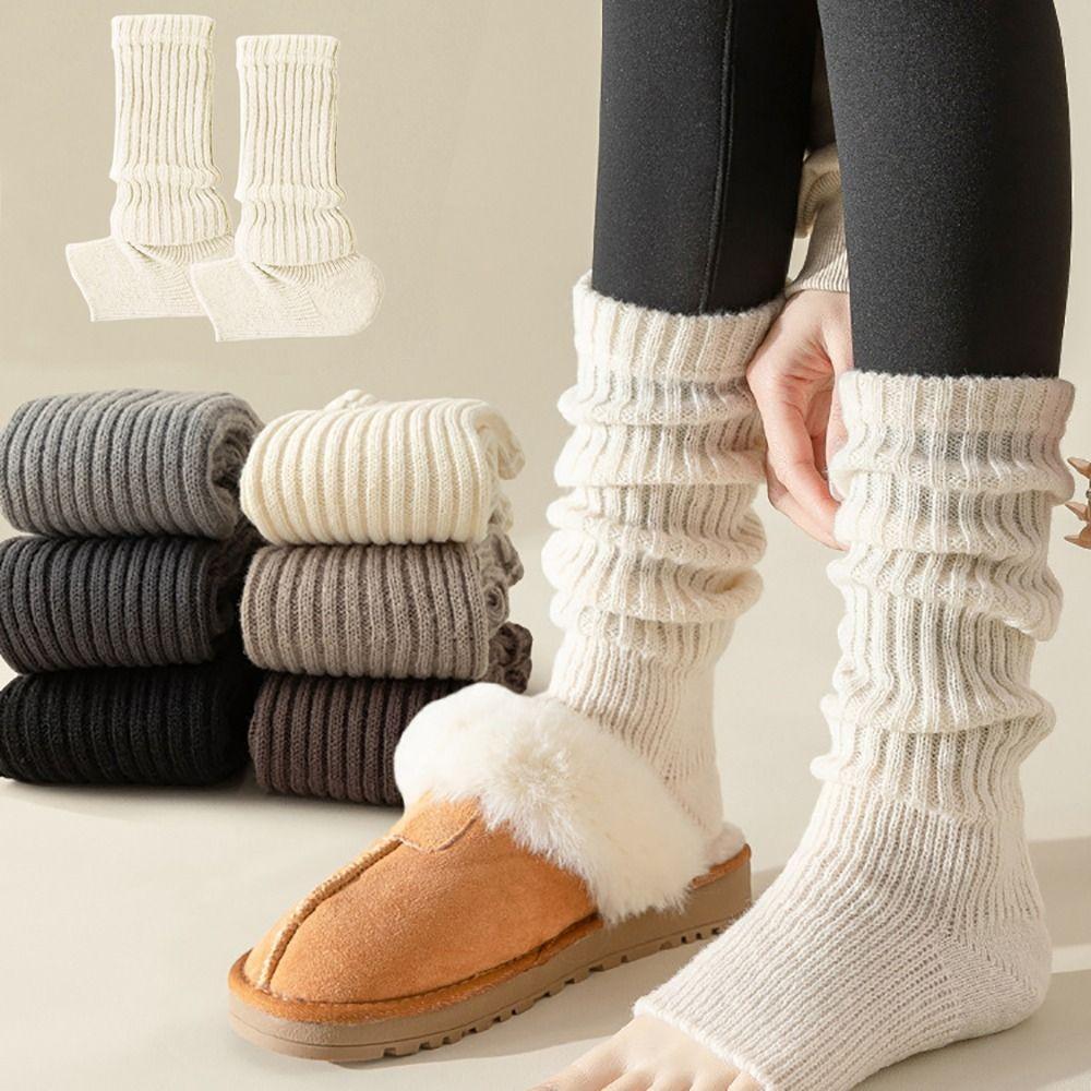 Cute Sweet Lolitas Knitted Socks Knitting Warm Foot Cover New Leg Warmers  Autumn Winter