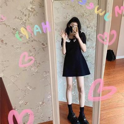 Doll Collar Black Dress Children's Summer New Small Man High Sense Small Fragrance Hepburn Style Small Black Dress