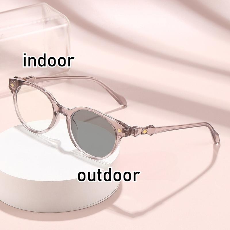 Retro Bow Design Myopia Glasses Anti-Blue Prescription Glasses Fashion Unisex Photochromic Glass Small Frame Eyeglasses 0-4.0