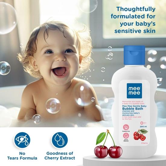 Mee Mee Foamy Baby Mild Bubble Bath 200ml (Pk 1) With Cherry & Fruit Extracts |Infant Friendly Natural Head To Toe Baby Wash Dermatologically Tested