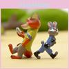 Zootopia Nick Judy Cartoon Rabbit Fox Mini Model Ornament For Landscape Decor