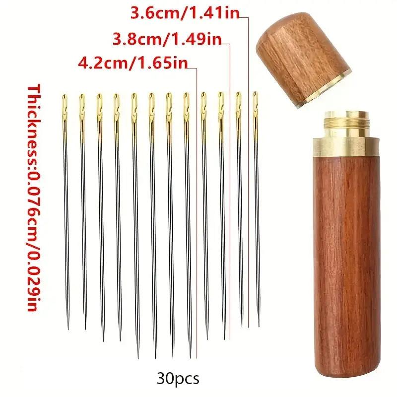 

30pcs Needle-free Needles Elderly Blind Needle-free Needles Without Needle Threading Wooden Needle Cartridge Storage Cartridge S